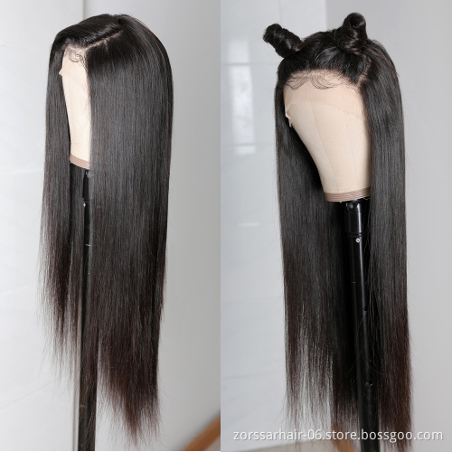 Wholesale Peruvian Hair Swiss HD Full Lace Frontal Wig For Black Women 100% Raw Virgin Cuticle Aligned Human Hair Lace Front Wig